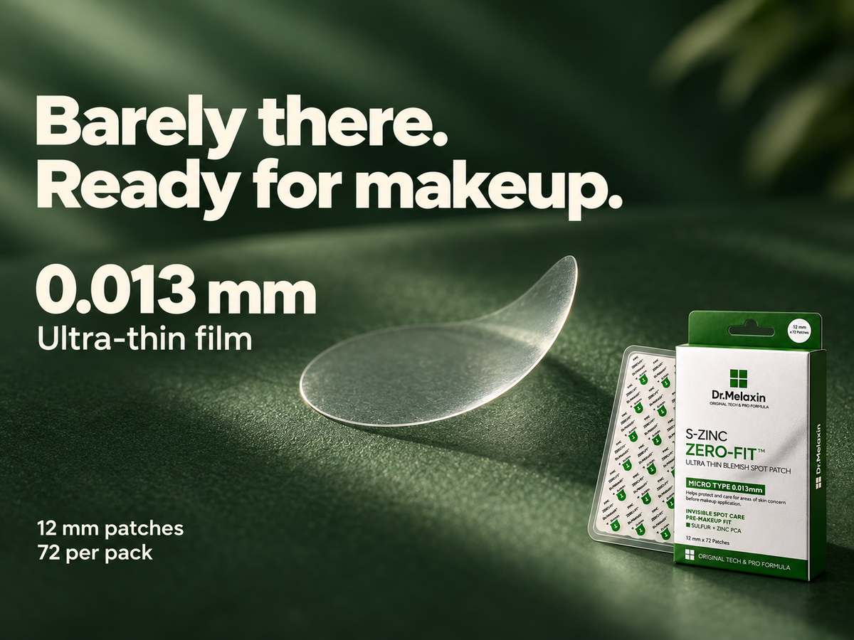 Barely there, ready for makeup: the 0.013 mm ultra-thin film beside the box