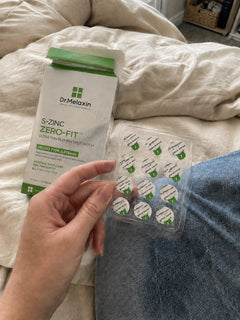Zero-Fit pack and patch sheet held in one hand